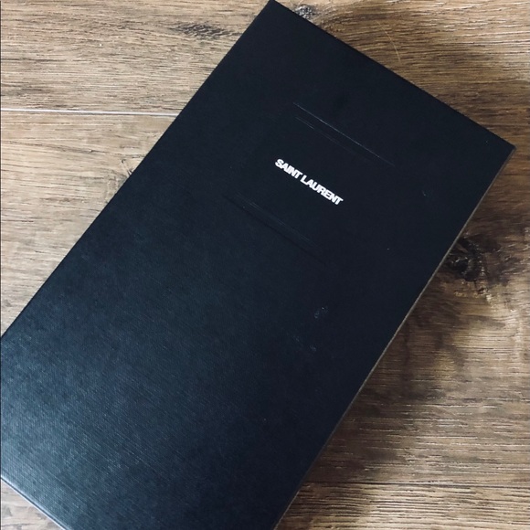 Yves Saint Laurent-AUTHENTIC (NWT/Box) Black Leather & Gold Hardware CLUTCH - Picture 7 of 16